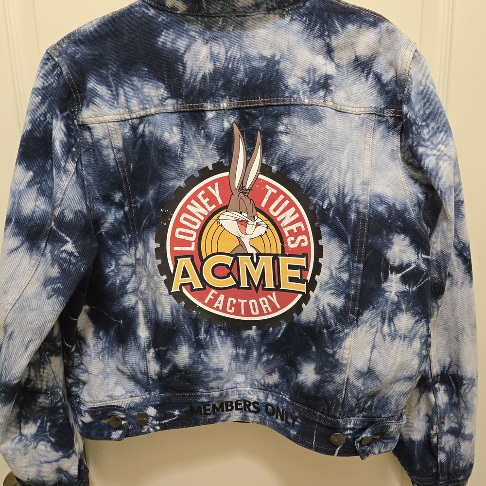 Warner Bros. Blue Tie-Dye Denim Jacket - Picture 2 of 11